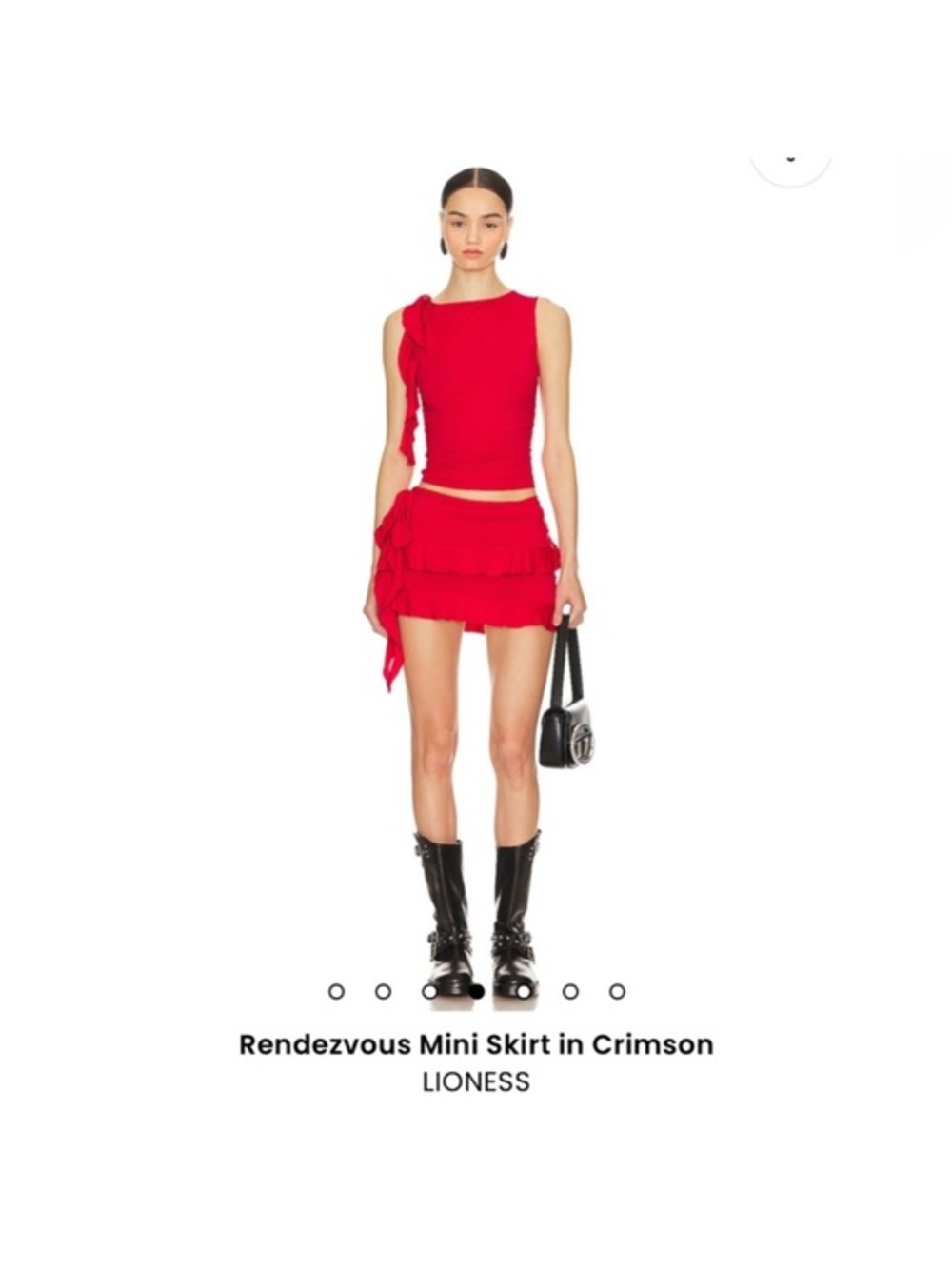 New Lioness Rendezvous Mini Skirt In Crimson Red Large